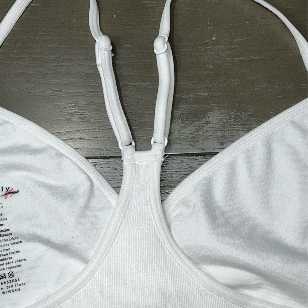 Free People Intimately White Bra Adjustable Racerback Pullover V Neck M/L NWOT - Picture 6 of 6